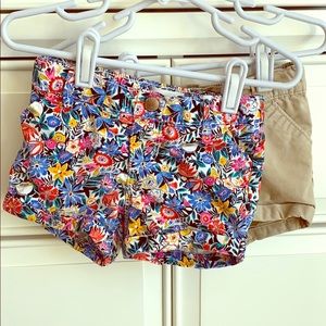 Old Navy Floral and Khaki Shorts
